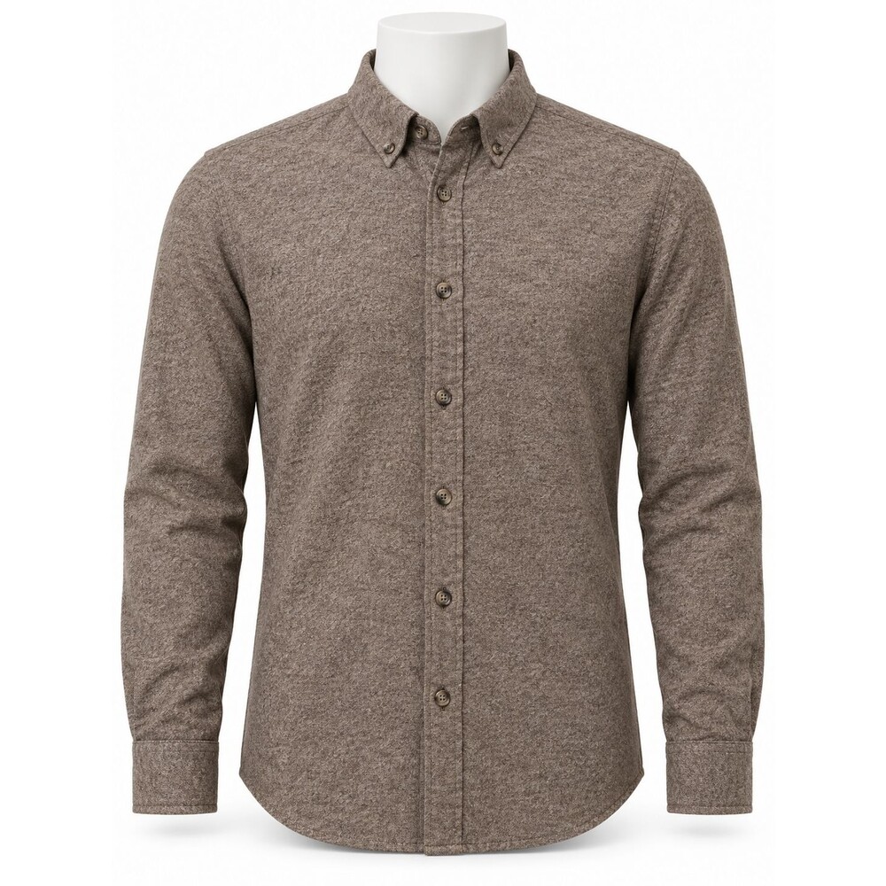 14th and Union Men’s Large Trim Fit Brown Flannel Long Sleeve Button Down Shirt